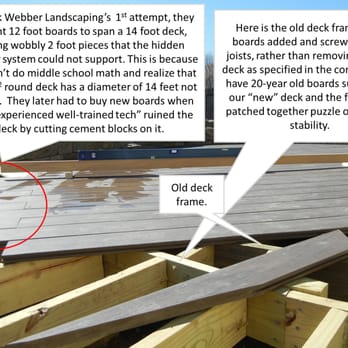 Mark Webber's Landscaping Company - We now have 20-year old joists re-used from our old deck supporting our "new" deck, with new pieces screwed on to the old. - Landscaping Near Me - West Chester, Ohio