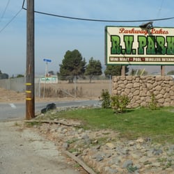 Parkway Lakes Morgan Hill RV Park - Parkway Lakes RV Park sign on Monterey Road at Ogier Avenue.