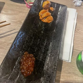 Bleu Bear Sushi - Uni with Salmond eggs - Sushi Bars Near Me - Bedford, Texas Bleu Bear Sushi - Uni with Salmond eggs - Sushi Bars Near Me - Bedford, Texas