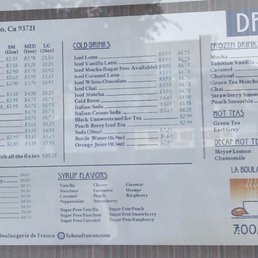 Drink menu