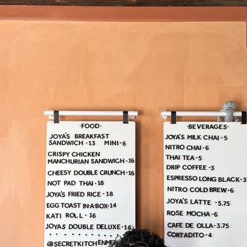 Joya’s - Menu on the wall - Cafes Near Me - Worthington, Ohio