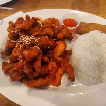 Bangkok Broiler - Orange Chicken lunch special Jasmine rice, egg roll, orange chicken and salad in other photo for 12.95 - Thai Near Me - Hesperia, California Bangkok Broiler - Orange Chicken lunch special Jasmine rice, egg roll, orange chicken and salad in other photo for 12.95 - Thai Near Me - Hesperia, California