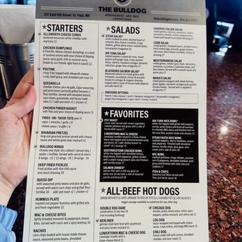 The Bulldog Lowertown - Front of the menu - Bars Near Me - St Paul, Minnesota