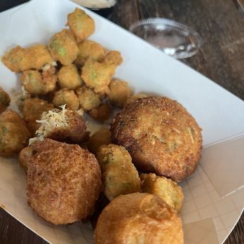 Slow Play Brewing - Hush puppies, fried okra and crabcakes - Breweries Near Me - Rock Hill, South Carolina