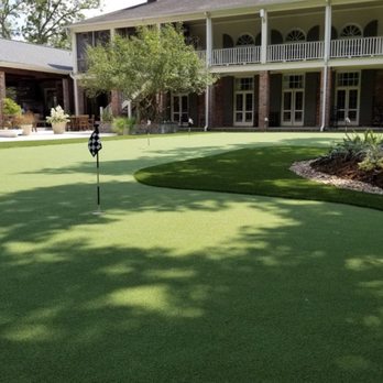 Beau Monde Landscape - Artificial turf with putting green installation by Beau Monde - Landscaping Near Me - Lafayette, Louisiana