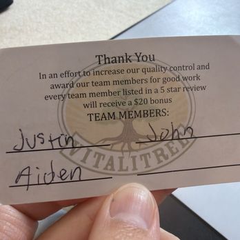 Vitalitree - These three team members mentioned should get a proper bonus. Justin, John, Aiden. - Tree Services Near Me - Seattle, Washington