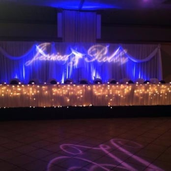 Events & Moore - Uplighting and Gobo of Wedding Couples last name intial are featured in this photo - Party & Event Planning Near Me - Lansing, Michigan