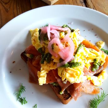 Blacksmith - smoked salmon dill scramble - Coffee & Tea Near Me - Houston, Texas Blacksmith - smoked salmon dill scramble - Coffee & Tea Near Me - Houston, Texas