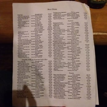 Heorot - One page of the 10-page beer list - Pubs Near Me - Muncie, Indiana