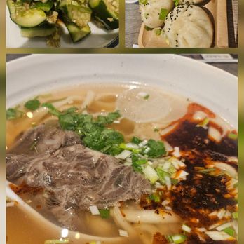 The Barn Skewers Noodles - Cucumber salad, pan fried buns and beef noodle soup. - Chinese Near Me - Arcadia, California