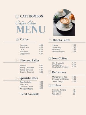 Menu photo 8 Cafe Bombon West Covina, CA Menu photo 8 Cafe Bombon West Covina, CA