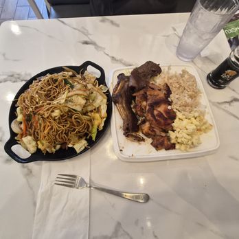 Oh My Grill - Kailua - Pork and grilled chicken combo plate, and char sui w/noodles. - Barbeque Near Me - Kailua, Hawaii Oh My Grill - Kailua - Pork and grilled chicken combo plate, and char sui w/noodles. - Barbeque Near Me - Kailua, Hawaii