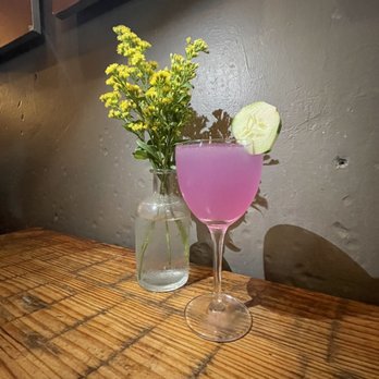 Bida Manda - Butterfly pea and lychee gin drink - Laotian Near Me - Raleigh, North Carolina