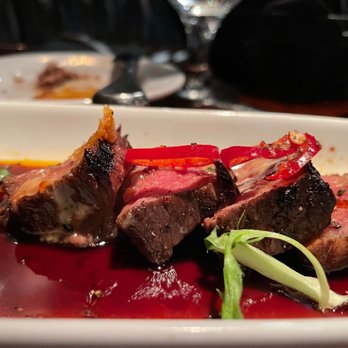 The Lime Lite - Surf & Turf (steak was juicy and cooked perfectly) minus the eaten shrimps - New American Near Me - Fresno, California