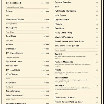 Ten Tavern - Drink Menu - American Near Me - Clovis, California