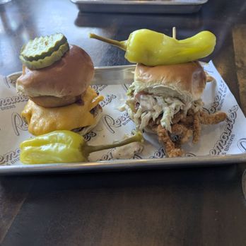 Rosemarie's Buns and Brews - Wygue and fried soft shell crab sliders - Burgers Near Me - San Diego, California Rosemarie's Buns and Brews - Wygue and fried soft shell crab sliders - Burgers Near Me - San Diego, California