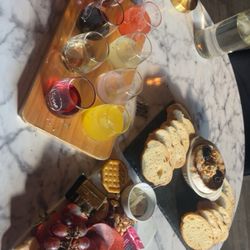 Twine Urban Winery - Wine flight, margarita flight, charcuterie board and baked brie