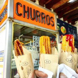 Churros Rellenos - Chocolate, cajeta, and blackberry churros