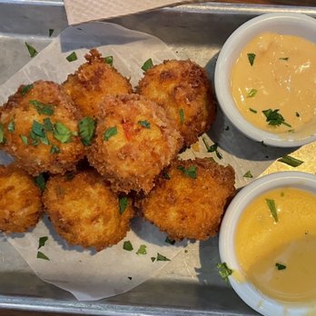 BJ's Restaurant & Brewhouse - New Fried Couscous Mac & Cheese Balls - New American Near Me - Pinellas Park, Florida BJ's Restaurant & Brewhouse - New Fried Couscous Mac & Cheese Balls - New American Near Me - Pinellas Park, Florida