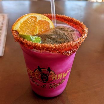Hee Haw’s Tacos & Tequila - Prickly pear Marg with glitter - Tacos Near Me - Tomball, Texas Hee Haw’s Tacos & Tequila - Prickly pear Marg with glitter - Tacos Near Me - Tomball, Texas