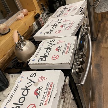 Blocky's Eatery - Got 4 pizzas to go, stuck them in the oven to keep them warm and ate them 1.5 hours later. SO GOOD! - Italian Near Me - Loveland, Colorado