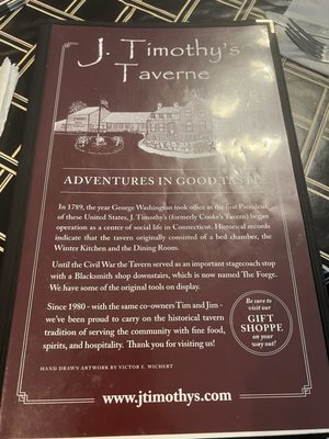 Menu photo 1 J Timothy's Taverne Plainville, CT Menu photo 1 J Timothy's Taverne Plainville, CT