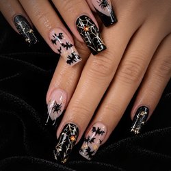 Pure Nails Spa - Dark, detailed, and made for spooky season.A little Halloween drama, the Pure Nails Spa way.
