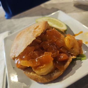 La Cueva del Mar - Arepas rellanoas Shrimp $7.95 must order!!!! - Seafood Near Me - San Juan, Puerto Rico