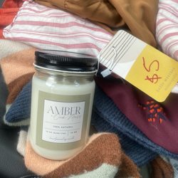Belleweather Boutique - My great deals! Sweater, five blouses, candle - for around $50.