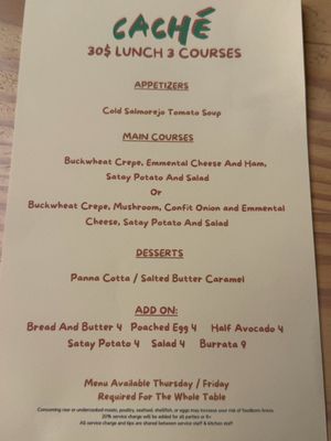 Menu photo 5 Caché San Francisco, CA Menu photo 5 Caché San Francisco, CA