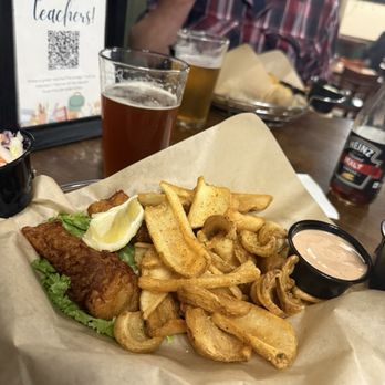 Mackey's Steakhouse & Pub - Small fish and chips and an Owyhee Amber - Steakhouses Near Me - Ontario, Oregon Mackey's Steakhouse & Pub - Small fish and chips and an Owyhee Amber - Steakhouses Near Me - Ontario, Oregon