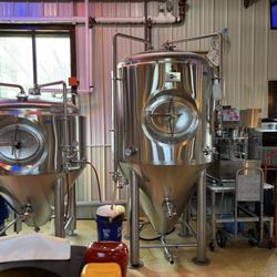 Noble Stein Brewing Company - Brew area behind the bar.