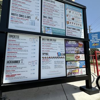 Andy's Frozen Custard - Lots of ice cream treats to pick from! - Ice Cream & Frozen Yogurt Near Me - Dallas, Texas Andy's Frozen Custard - Lots of ice cream treats to pick from! - Ice Cream & Frozen Yogurt Near Me - Dallas, Texas