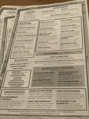 Menu photo 7 The Blue Crab Bethany Beach, DE