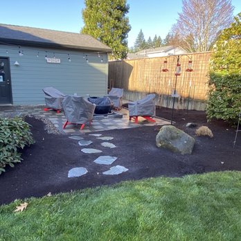 Red Bark - Our fire pit patio looks great with new bark dust. - Home & Garden Near Me - Oregon City, Oregon