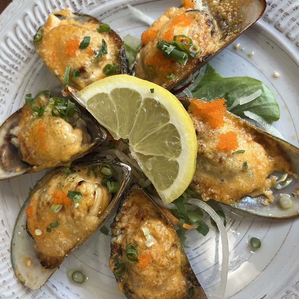 Ginza Sushi - Baked mussels - Sushi Bars Near Me - Honolulu, Hawaii Ginza Sushi - Baked mussels - Sushi Bars Near Me - Honolulu, Hawaii