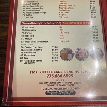 999 Phở - Menu - Vietnamese Near Me - Reno, Nevada