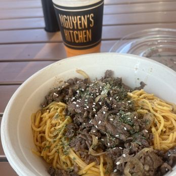 Nguyen's Kitchen - Garlic Noodles (Protein) - Asian Fusion Near Me - Carson, California