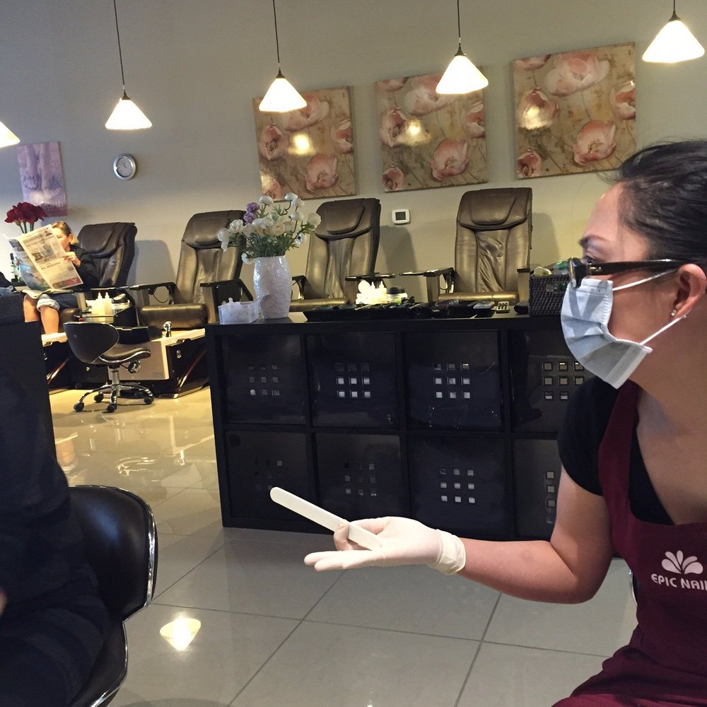 Epic Nails and Spa - Pedicure chairs a plenty along both walls. - Nail Salons Near Me - Zionsville, Indiana