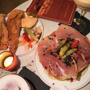 Nocturno - Chicken tenders and prosciutto tower - Cocktail Bars Near Me - Las Vegas, Nevada Nocturno - Chicken tenders and prosciutto tower - Cocktail Bars Near Me - Las Vegas, Nevada