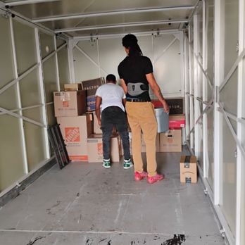 Teamwork Movers - Here we are unloading a container for a customer - Movers Near Me - Stamford, Connecticut Teamwork Movers - Here we are unloading a container for a customer - Movers Near Me - Stamford, Connecticut