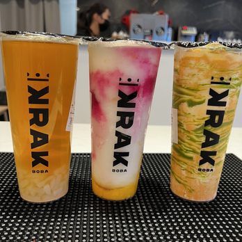 Krak Boba - Lychee Tea (Large), Dragon Slayer (Large), Guerrilla Thai (Large) - Bubble Tea Near Me - Rancho Cucamonga, California