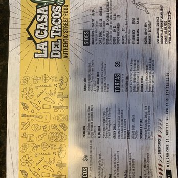 La Casa Del Tacos - Menu - Food Stands Near Me - Bridgeville, Pennsylvania