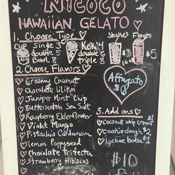 Nicoco - Nicoco Hawaiian gelato flavors as of 4/28/2021 - Gelato Near Me - Hilo, Hawaii