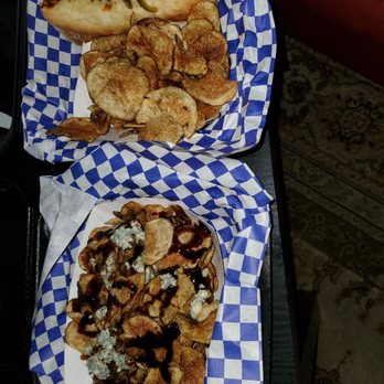 Muzzi's Madhouse - Balsamic glazed chips with yummy gorgonzola allover  & a Beefsteak wedge - Food Trucks Near Me - Jacksonville, Florida