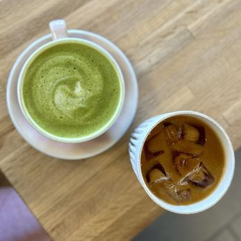 KOS Coffee - Maitland - Matcha latte and cold brew with almond milk - Coffee & Tea Near Me - Maitland, Florida