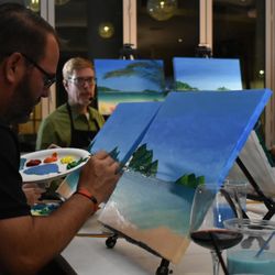 Wine and Canvas - San Diego - "Hawaiian Tropics" event.
