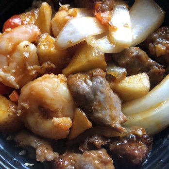 Panda Express - His steak & shrimp bowl. It's over rice. Also premium, + $1.25. - Chinese Near Me - Virginia Beach, Virginia Panda Express - His steak & shrimp bowl. It's over rice. Also premium, + $1.25. - Chinese Near Me - Virginia Beach, Virginia