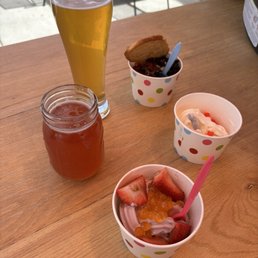 Fro-yo and a cold beer on a hot day!