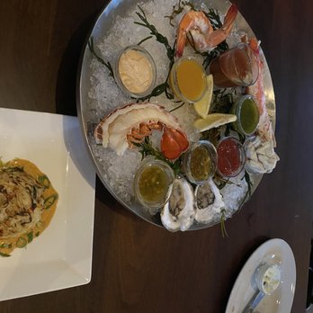 Del Frisco's Double Eagle Steakhouse - Seas food tower and crab cake. - New American Near Me - Plano, Texas Del Frisco's Double Eagle Steakhouse - Seas food tower and crab cake. - New American Near Me - Plano, Texas